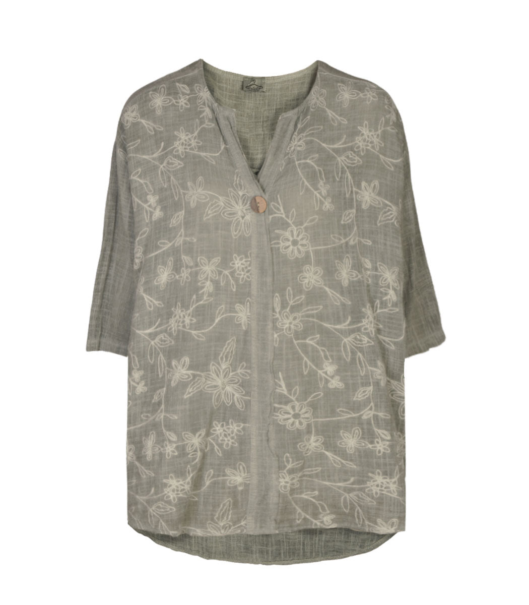 Embroidered tunic top