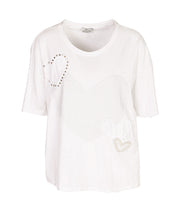 Shimmer heart pearl top