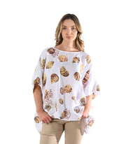 100% Linen shell print top