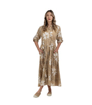 Sequin trim giant flower maxi dress