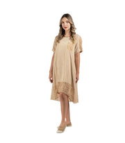 Hi-lo lace detail dress