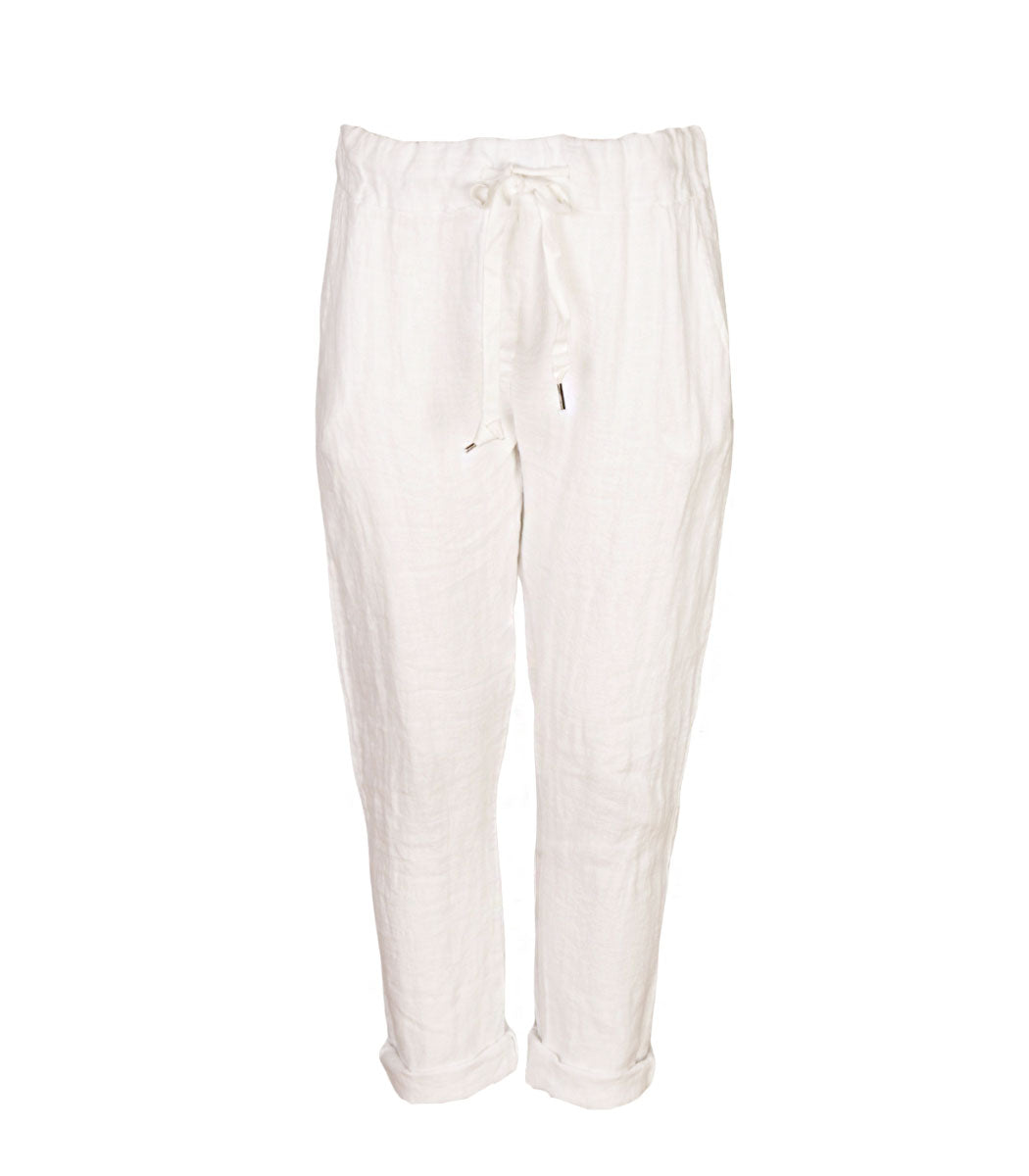 100% Linen drawstring pants