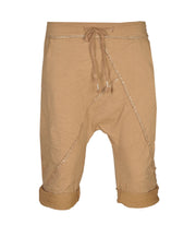 Lurex trim harem shorts