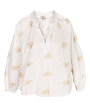 Embroidered heart oversized shirt