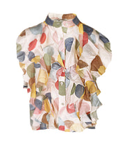 Polka dot frill detail top