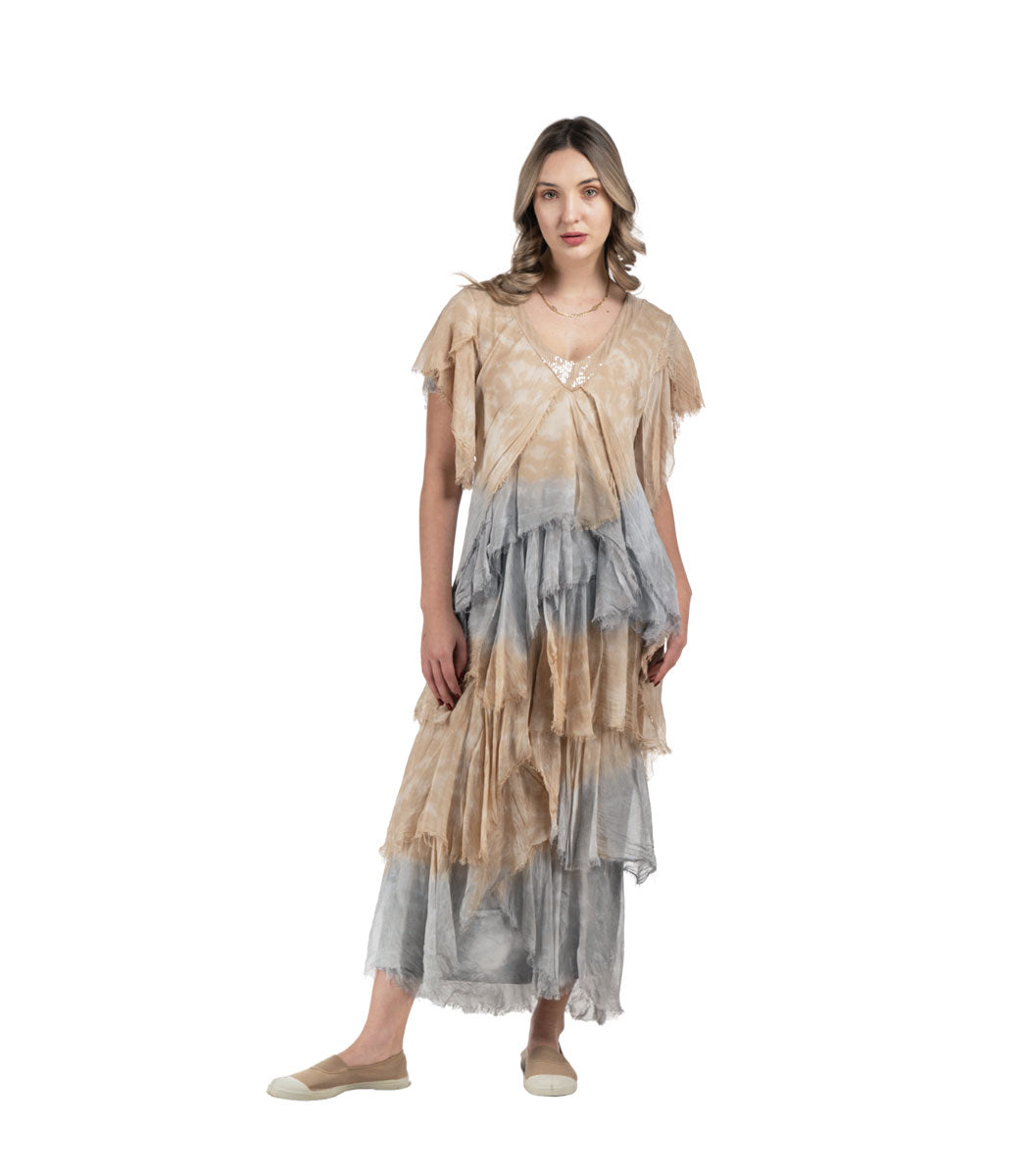 Silky ombre tiered dress