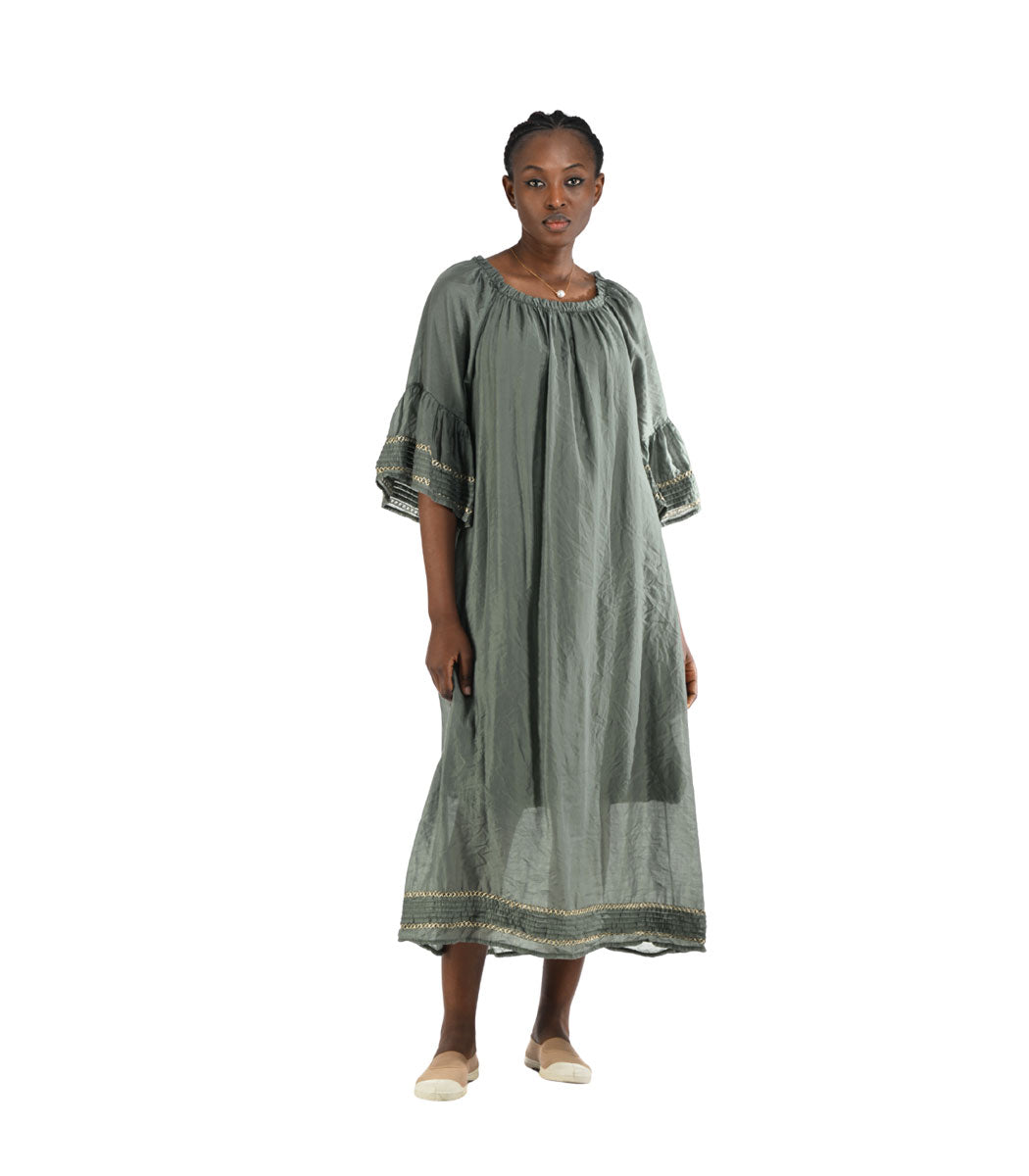 Bell sleeve maxi dress