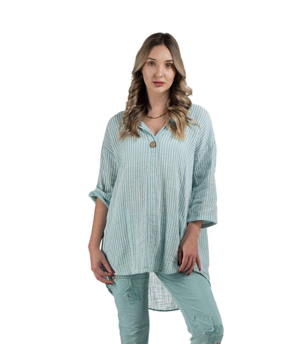 Thin stripe tunic top