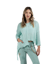 Pocket detail pointy edge knitted top