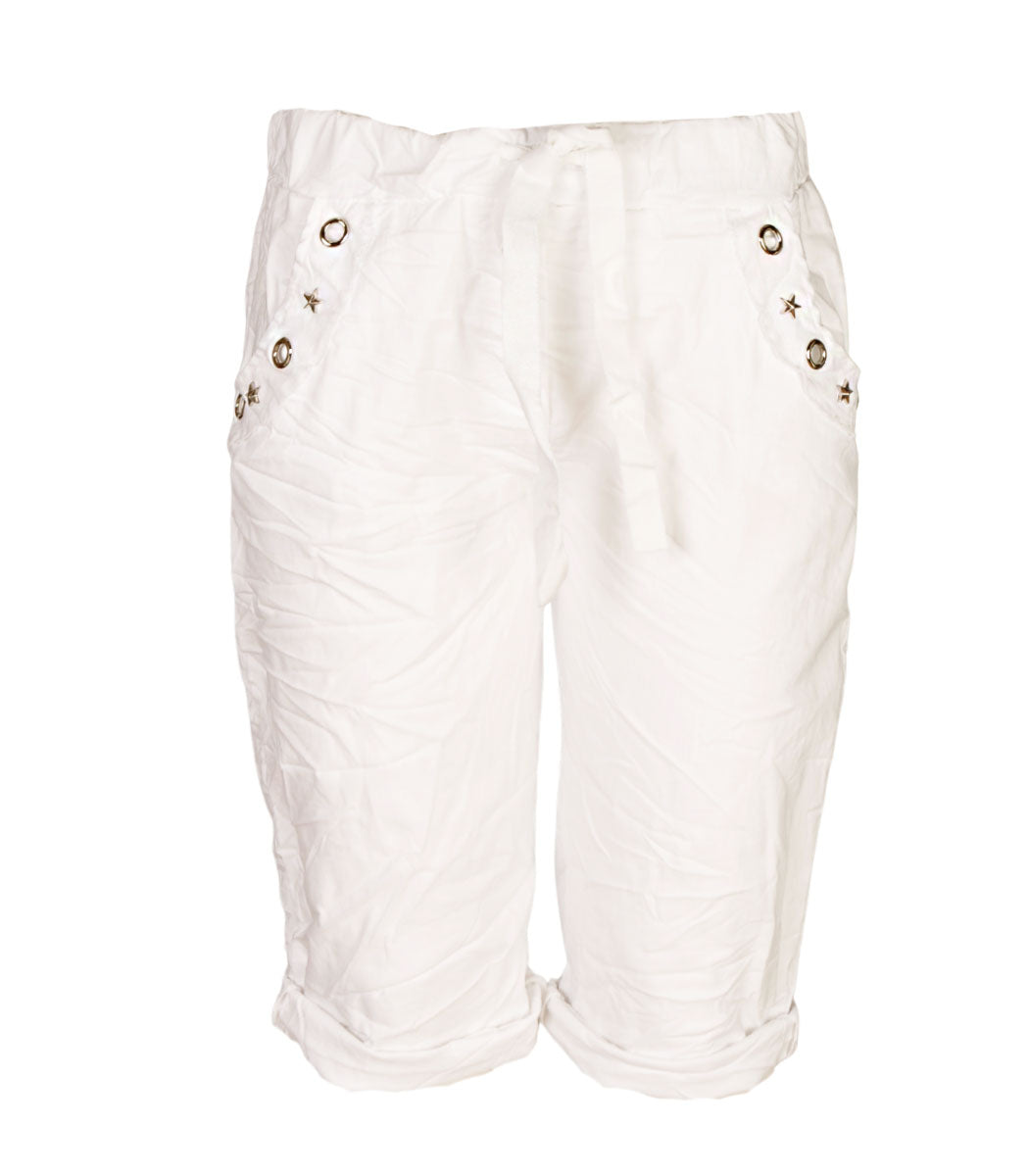 Star eyelet detail shorts