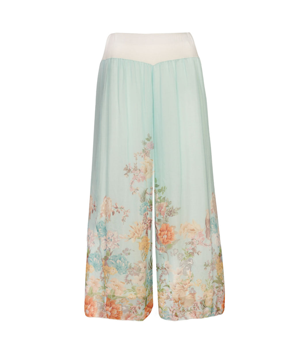 Wildflower print double layered silky pants