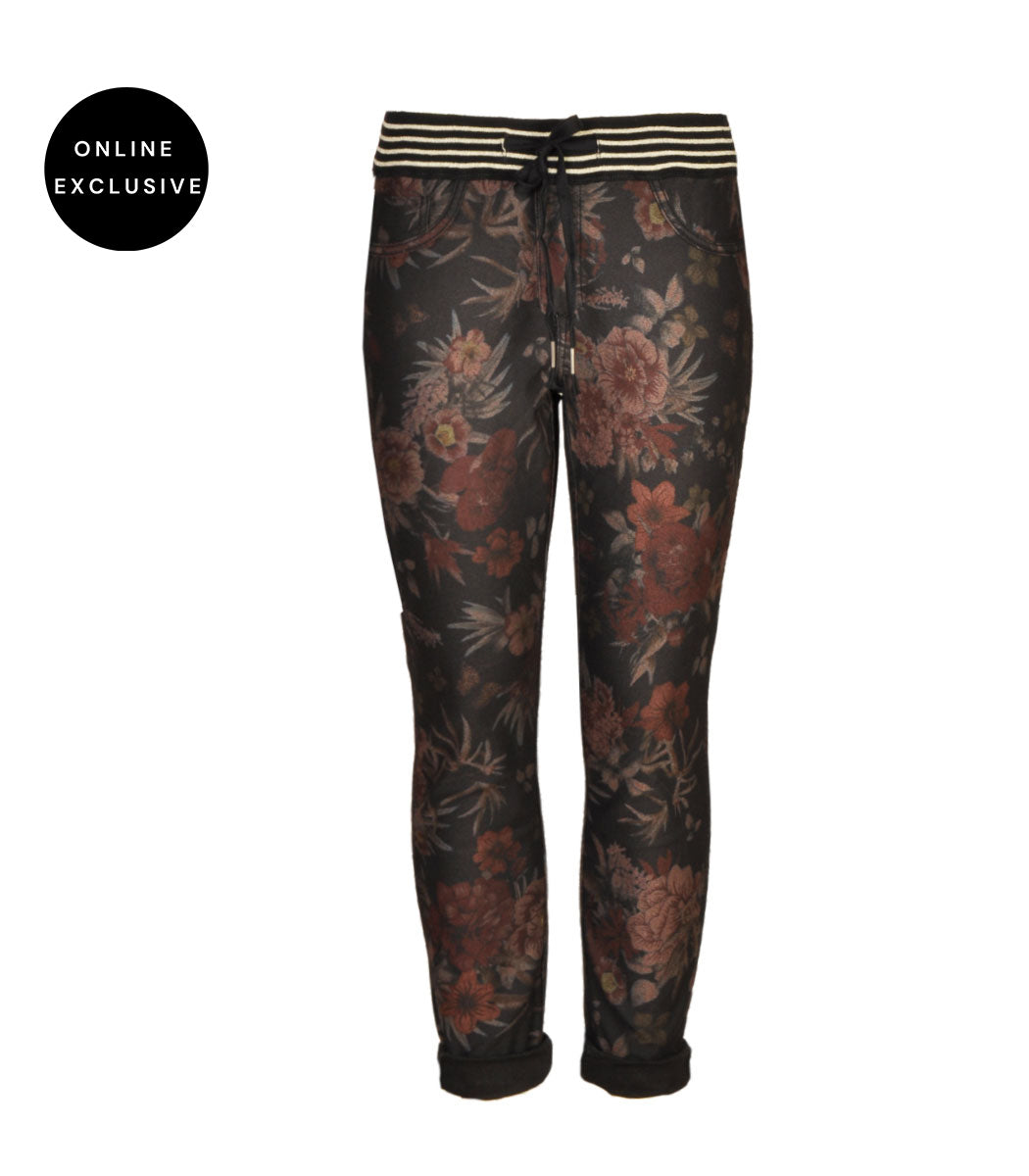 Floral print elasticated reversible pants