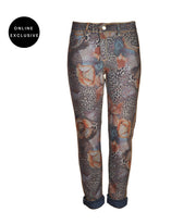 Butterfly flower animal print reversible pants