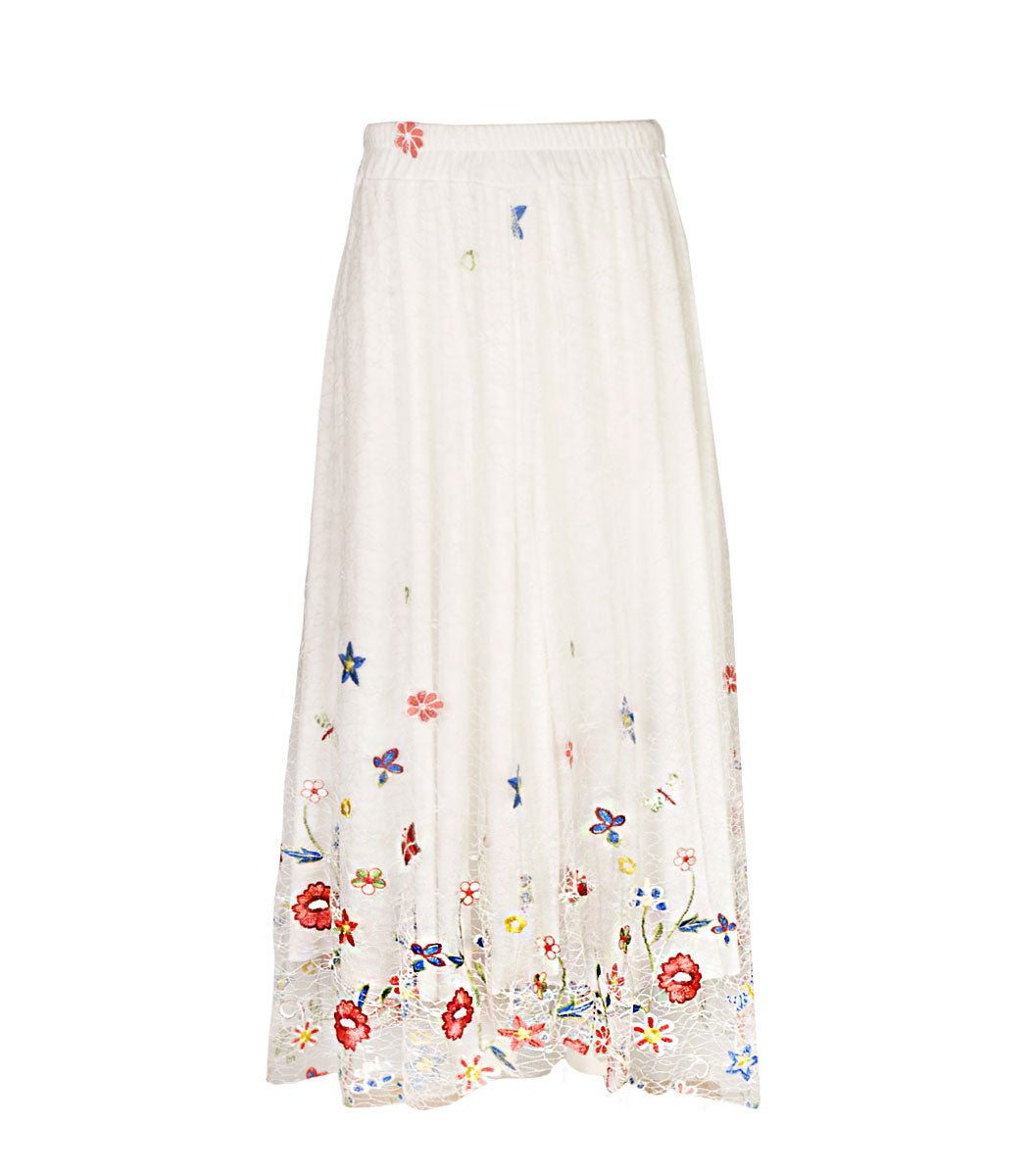 Double layered floral lace skirt