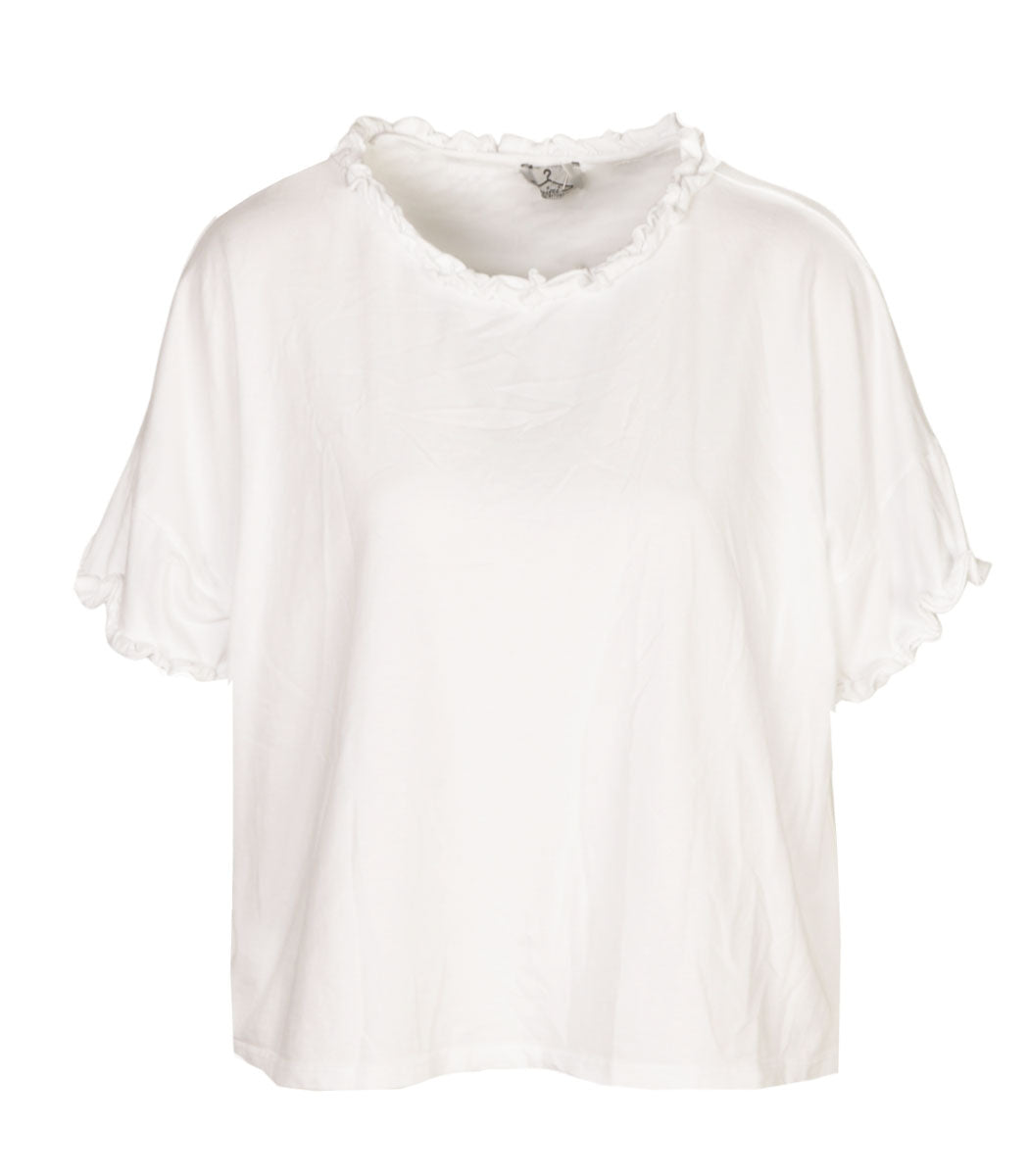Frill trim short sleeve t-shirt