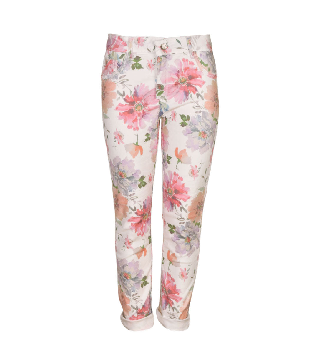 Reversible floral print pants
