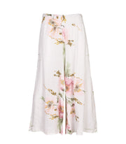 100% Linen flower print wide leg pants