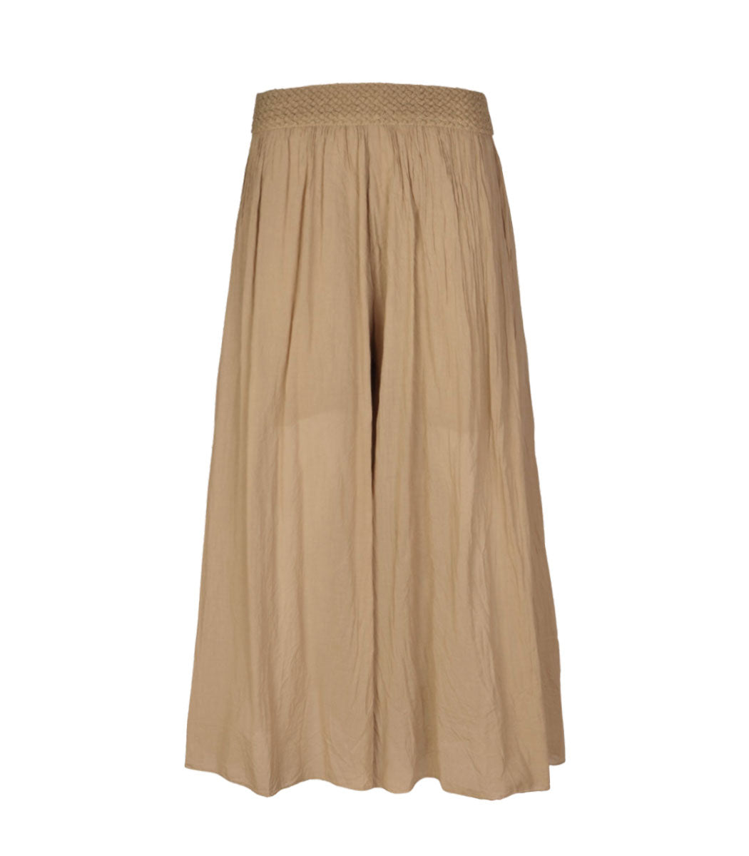 Elastic waist wide leg pants