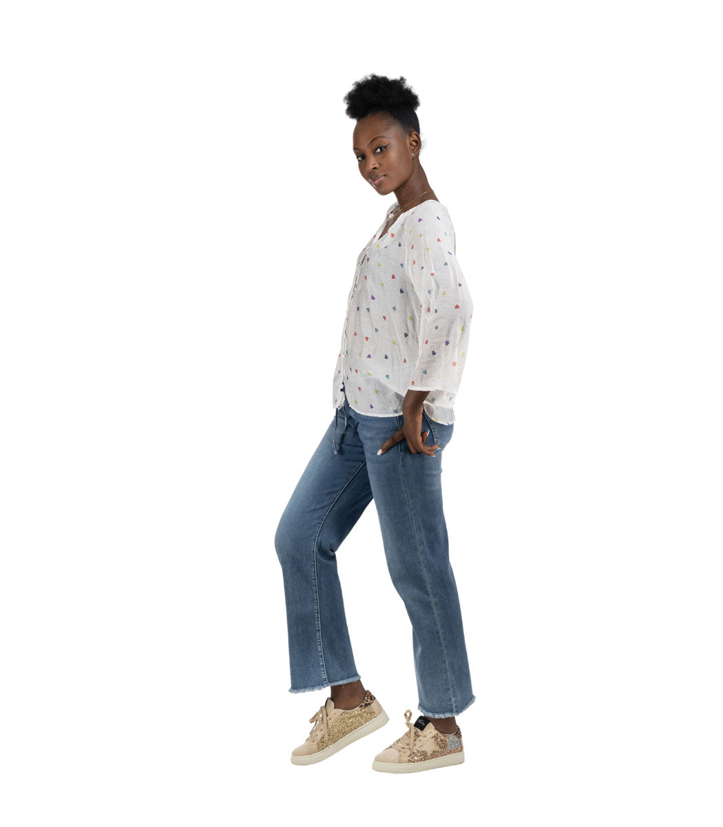 Multi heart print blouse