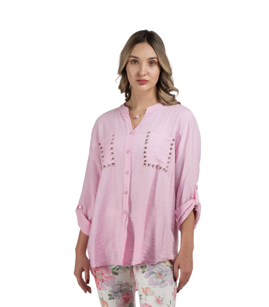 Diamante pocket shirt