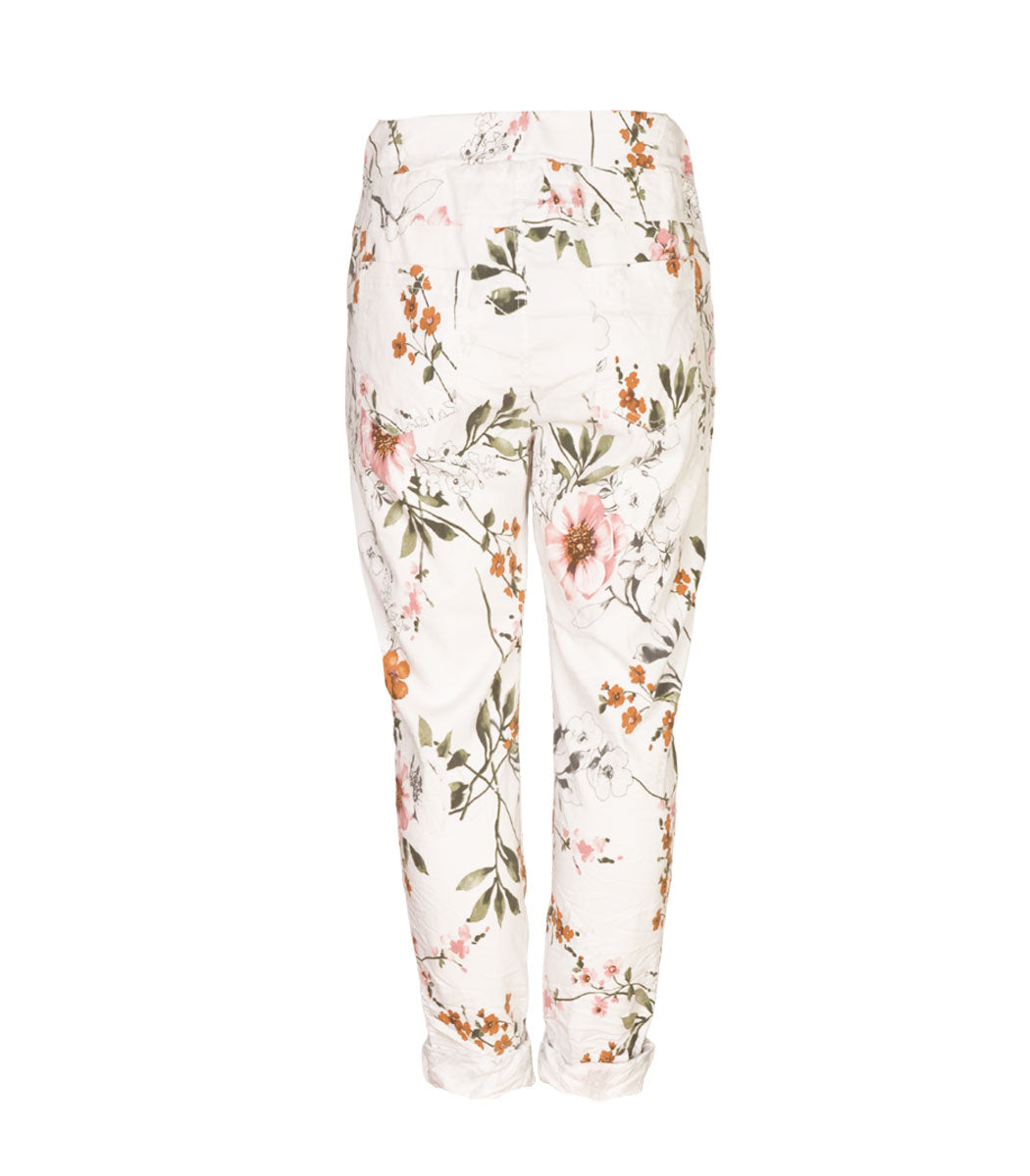 Stencil floral print pants