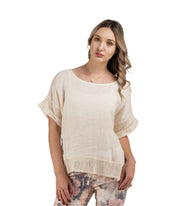 Basket weave linen top