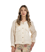 Pocket detail anglaise linen jacket