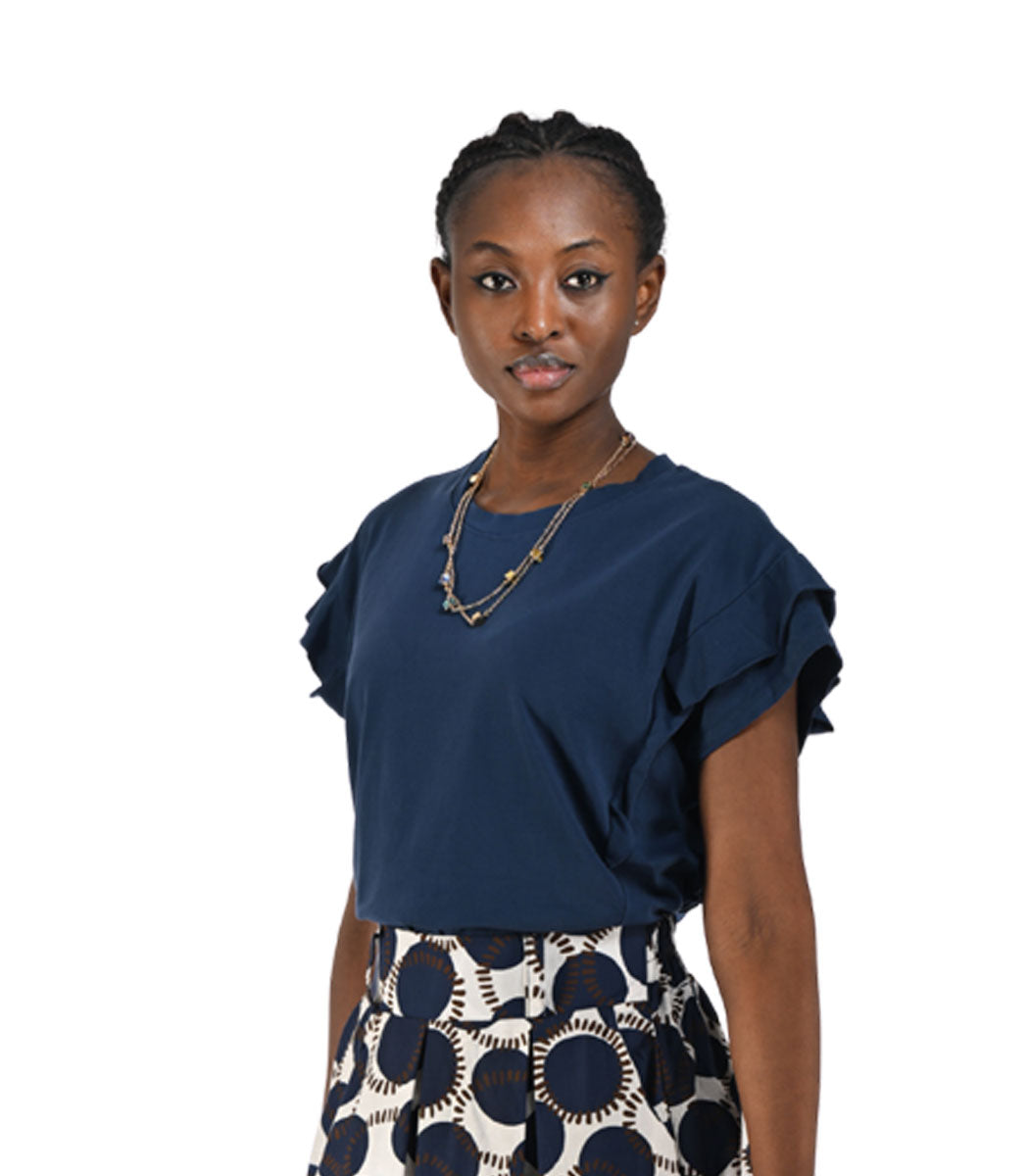 Frill detail boxy t-shirt