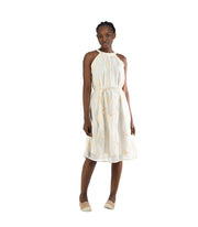 Embroidered anglaise belted dress