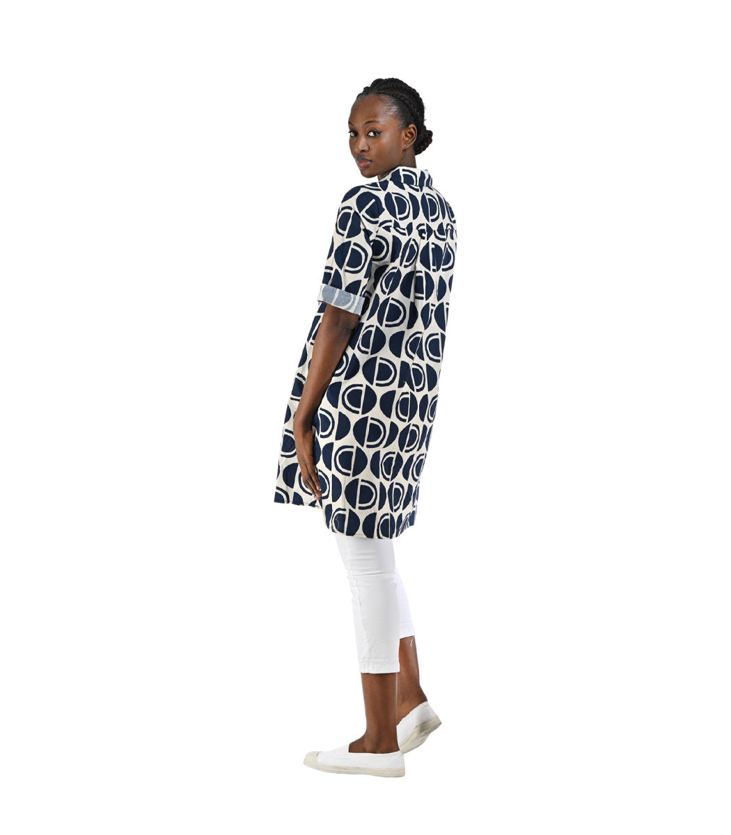 Half circle print midi dress