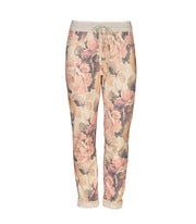 Lurex waistband reversible floral pants