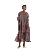 Double layer floral tiered silky maxi dress