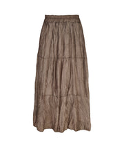 Double layer silky tiered maxi skirt
