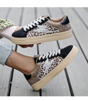 Animal glitter lightning bolt suede sneaker