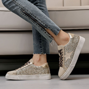 Animal print glitter sneakers
