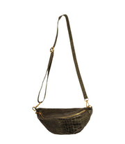 Genuine leather croc body bag