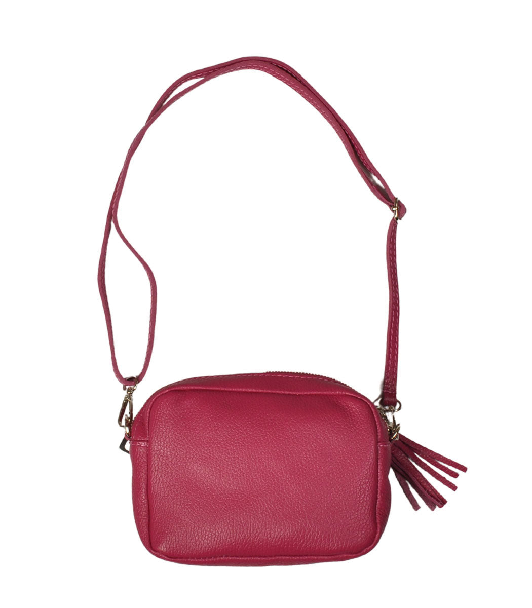 Genuine leather tassel bag 