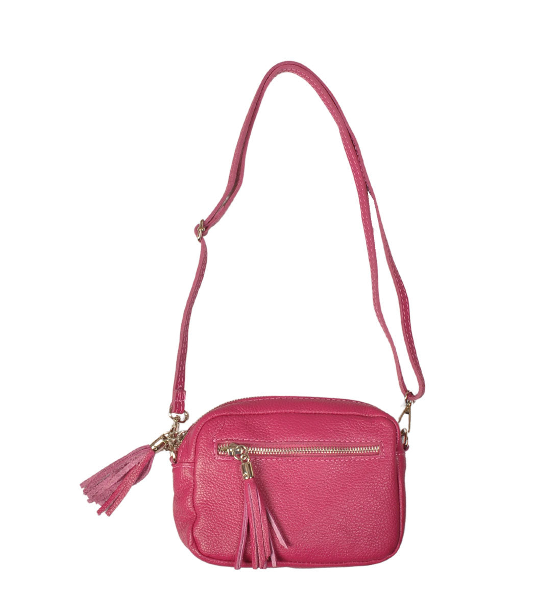 Genuine leather tassel bag 