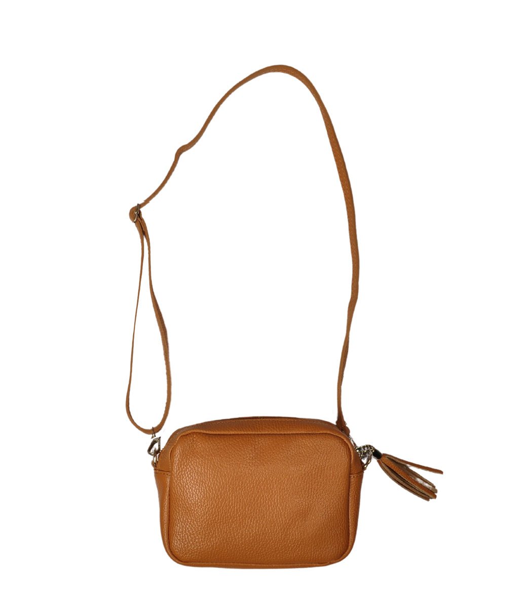 Genuine leather tassel bag 