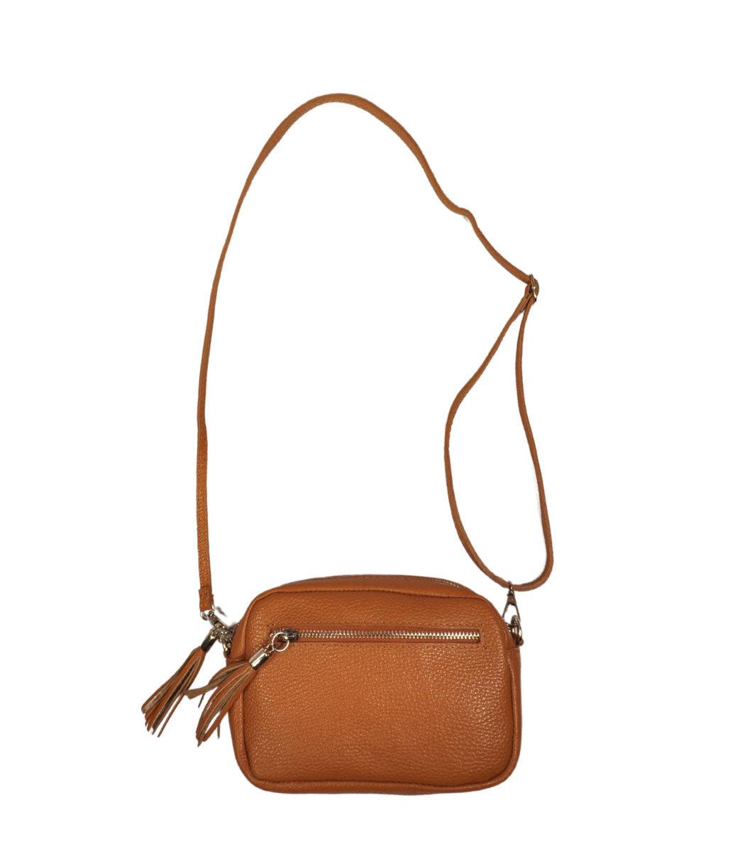 Genuine leather tassel bag 