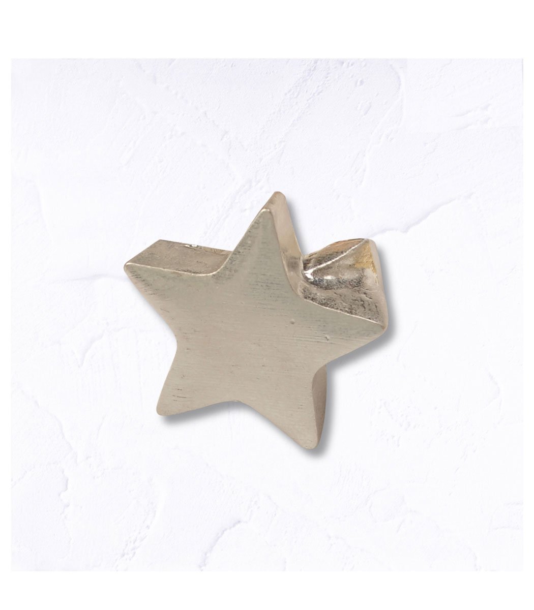 Brushed metal star ring