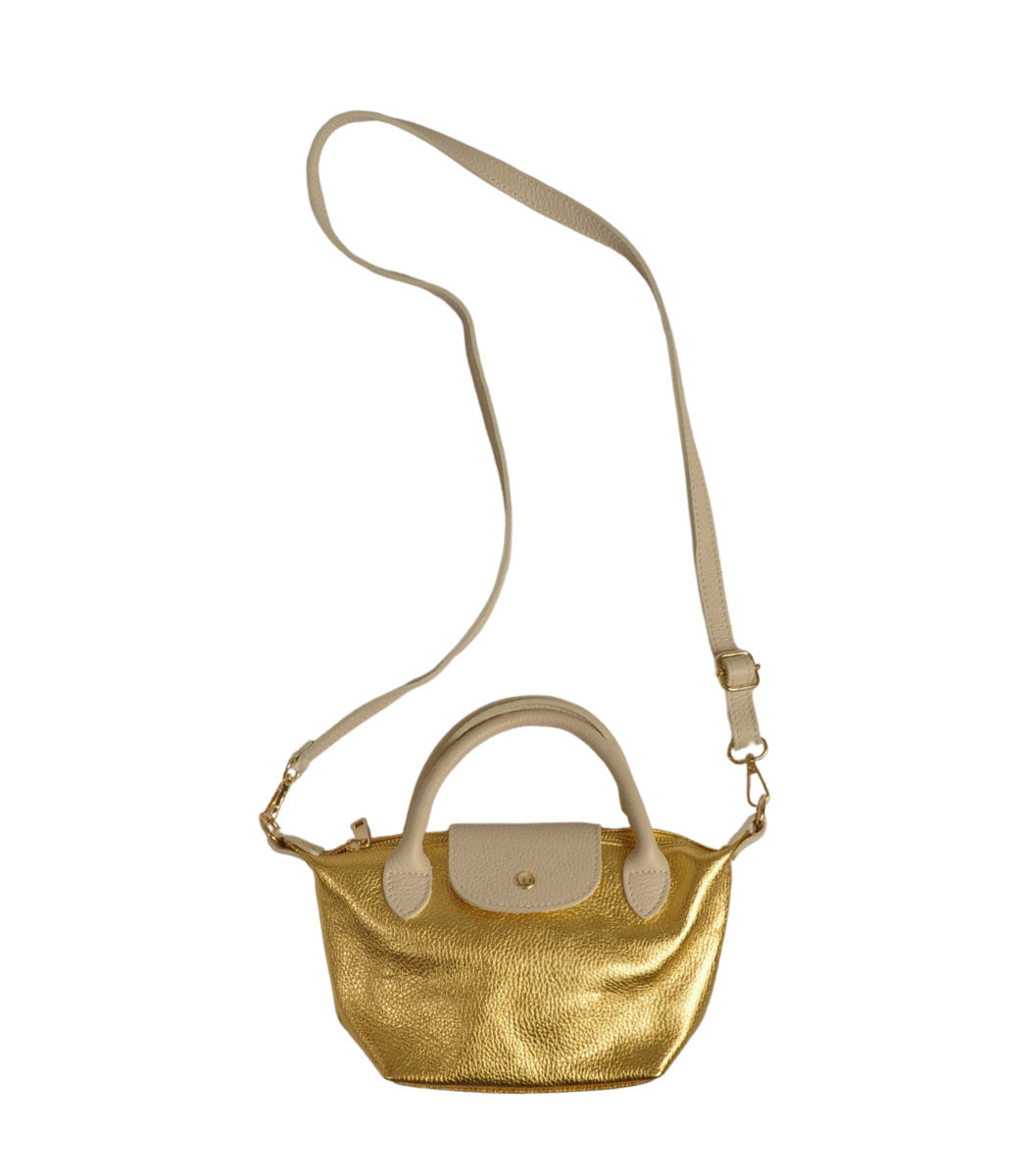 Genuine leather shimmer bag