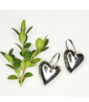 Puff heart hoop earrings