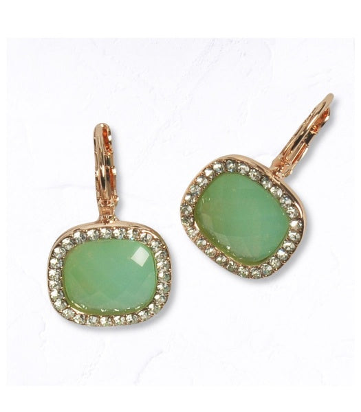 Diamante stone hoop earrings