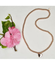 Diamante heart ball chain necklace 