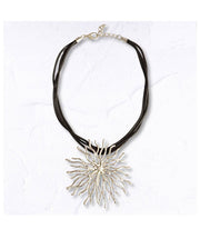 Giant coral multi string necklace