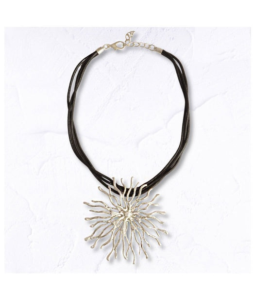 Giant coral multi string necklace