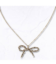 Beaded chain bow necklace