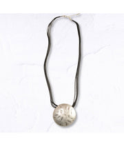 Multi string textured disk necklace