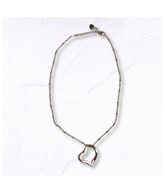 Ball chain floating heart necklace 